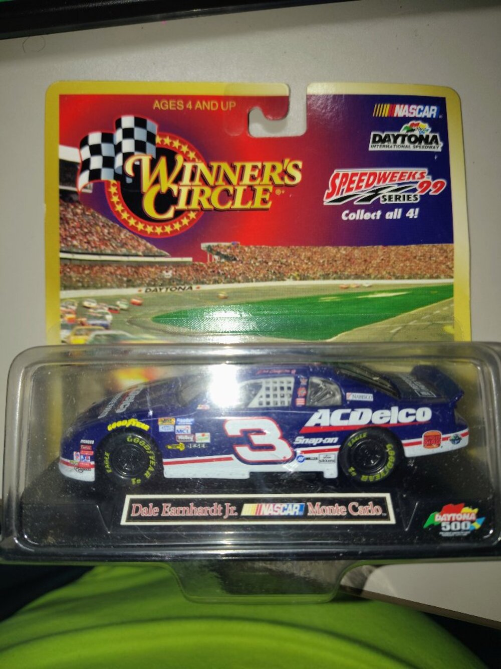 NASCAR Packaging Error – Dale Earnhardt Jr. ACDelco Car on Speedweeks ’99 Card